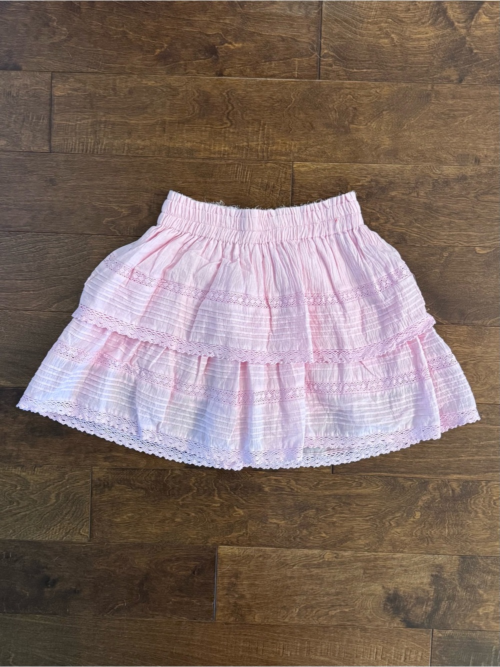 NWT Day + Moon Pink Tiered Ruffle Lace Skort - Medium